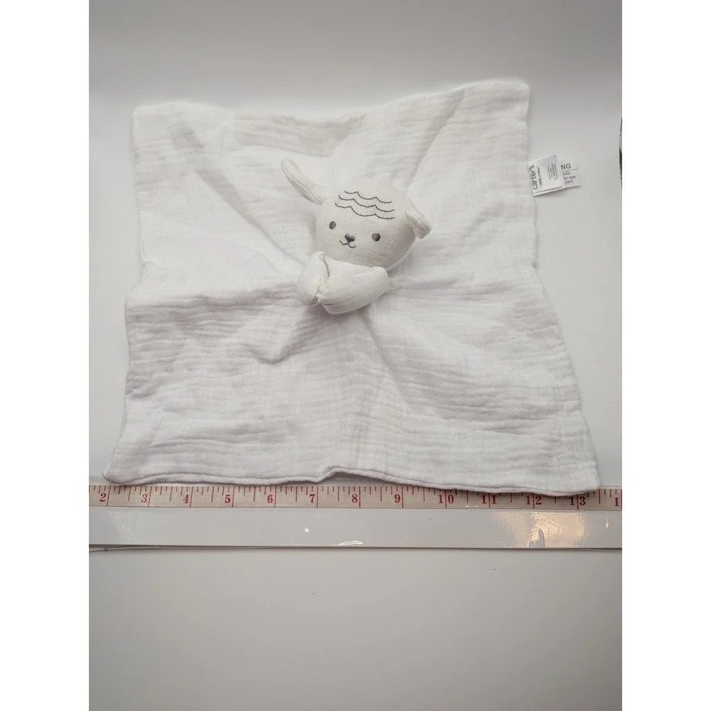 Carters Child Of Mine Lamb Lovey Plush White‎ Security Blanket Cotton